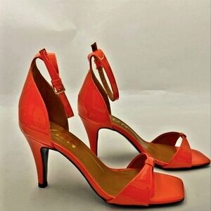 NEW Orange Peep Toe Ankle Straps High Heel Sandals YDN